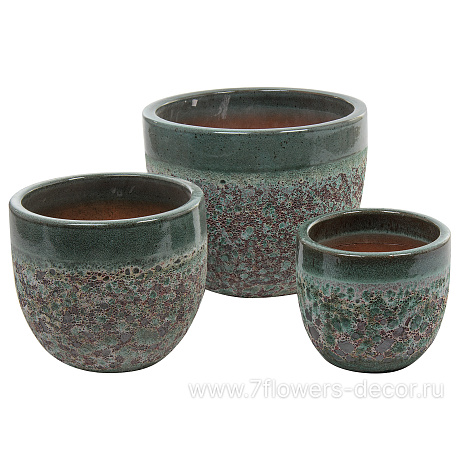 Кашпо Nobilis Marco Green Lava Jar (керамика), D46хH37 см - фото 3