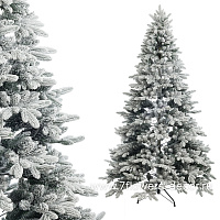 Ель искусственная заснеженная с лампочками "Романовская" (ПЭ), D164xH240 см - фото 1