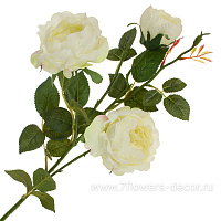 Цветок искусственный  с силиконовым покрытием "Роза садовая", 79 см - фото 1