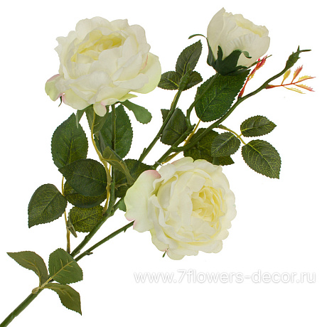Цветок искусственный  с силиконовым покрытием Роза садовая, 79 см - фото 1