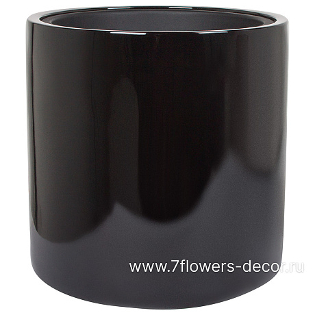 Кашпо полистоун Nobilis Marco Pmlac-black Cylinder, D41хH40 см с тех.горшком - фото 1