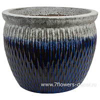 Кашпо Nobilis Marco "Cobalt blue Ribs Jar" (керамика), D64хН53 см - фото 1