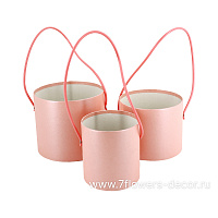 Коробка шляпная, D16xH14 см - D12xH12 см, набор (3 шт), без крышки - фото 1