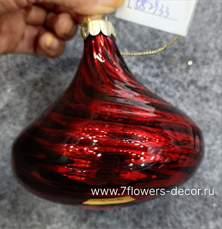 Елочная игрушка Капля (стекло), D10xH11 см - фото 1