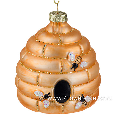 Елочная игрушка Улей (стекло), D8xH9 см - фото 1