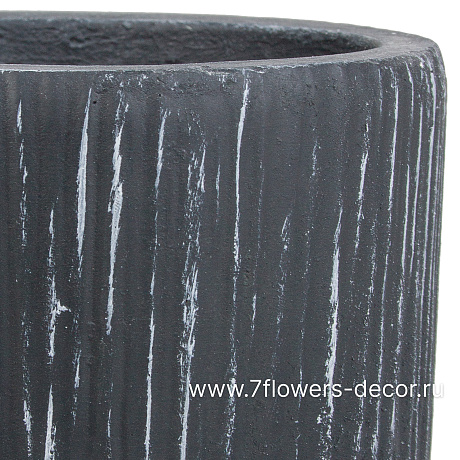 Кашпо Nobilis Marco Ribs graphite Jar (файберклэй), D12хH15 см - фото 2