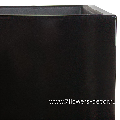 Кашпо полистоун Nobilis Marco Pmlac-black Cube, 50х50хH50 см с тех.горшком - фото 2