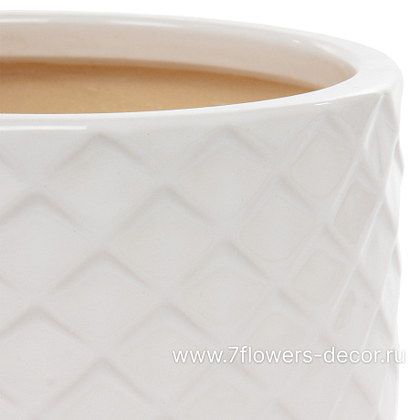 Кашпо Nobilis Marco White Relief Jar (керамика), D23хH18 см - фото 2