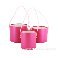 Коробка шляпная, D16xH14 см - D12xH12 см, набор (3 шт), без крышки - фото 1