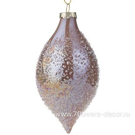 Елочная игрушка Олива (стекло), 7xH14 см - фото 1