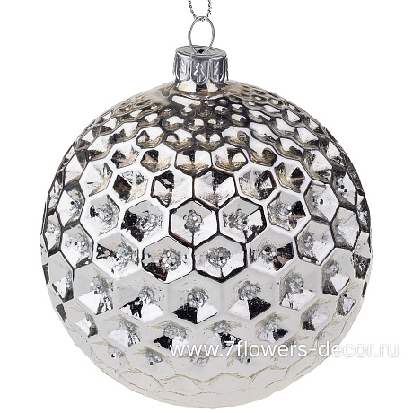 Елочная игрушка Шар (стекло), D10 см - фото 1
