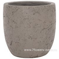 Кашпо Nobilis Marco "Rough Grey Round" (полистоун), D30xH29 см - фото 1