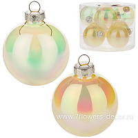 Елочная игрушка "Шар" (стекло), D6 см, набор (8 шт) - фото 1