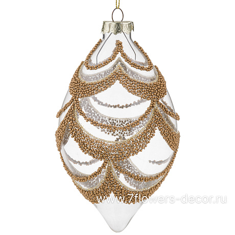 Елочная игрушка Олива (стекло), D8xH14 см - фото 1