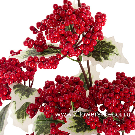 Ветка искусственная ягодная Калина (пластик), H75 см - фото 2