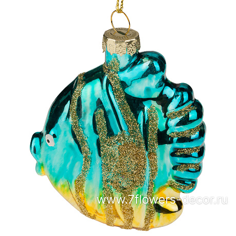 Елочная игрушка Рыбка (стекло), 7x3xH8 см - фото 1