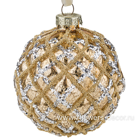 Елочная игрушка Шар (стекло), D8 см - фото 1