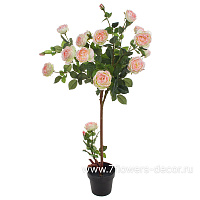 Растение искусственное "Роза" в кашпо, H130 см - фото 1