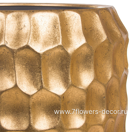 Кашпо Nobilis Marco Pa-gold Cells Vase (полистоун), D34хH75 см, с тех.горшком - фото 2