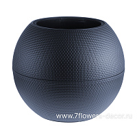 Кашпо Lechuza "Puro Color Complete slate" (пластик), D50xH39 см - фото 1