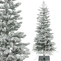 Ель искусственная заснеженная с лампочками "Тикко" (ПЭ), D71xH155 см - фото 1