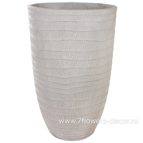 Кашпо Nobilis Marco Waves grey Vase (файберклэй), D54хH85 см - фото 1