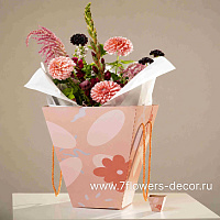 Коробка транспортировочная для цветов "Птичьи сказки" (крафт), 16x30xH43 см, набор (10 шт), без крышки - фото 1