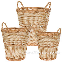 Корзина плетеная (ива), D48xH48 см - D36xH36 см, набор (3 шт) - фото 1
