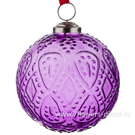 Елочная игрушка Шар (стекло), D10 см - фото 1