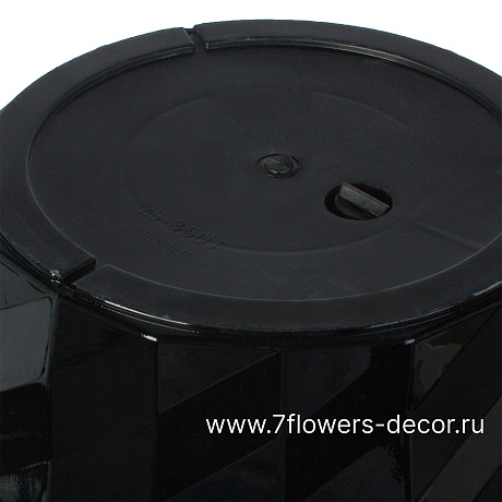 Кашпо PLANTA VITA Vase Rib black с автополивом (пластик), D33xH57 см - фото 3