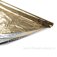 Полисилк двухцветный "Металлик", золотой-серебряный, 100 см/20 м - фото 1