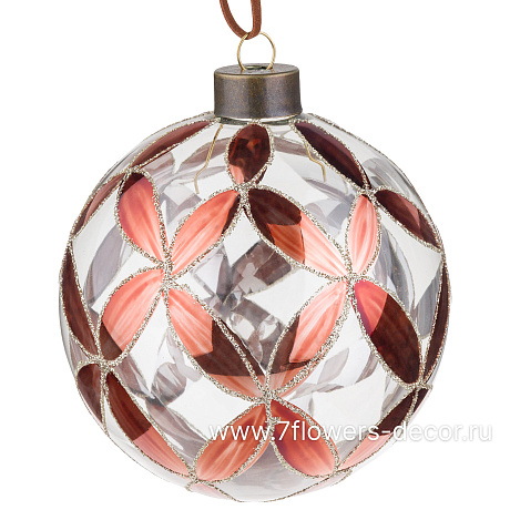 Елочная игрушка Шар (стекло), D10 см - фото 1