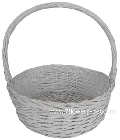 Корзина плетеная (ива), D31xH12/37 см - фото 1