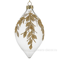 Елочная игрушка "Олива" (стекло), D8xH14 см - фото 1