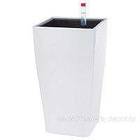 Кашпо PLANTA VITA "Conic Silk white" с автополивом (пластик), 14х14хH26 см - фото 1