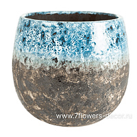 Кашпо Indoor Pottery Pot Lindy Sky Blue (per 6 pcs.), D16хH13см - фото 1