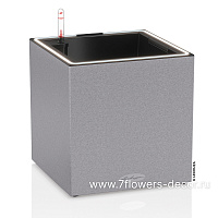 Кашпо Lechuza "Canto Stone LED Low Complete stone grey" (пластик), 30x30xH31 см - фото 1