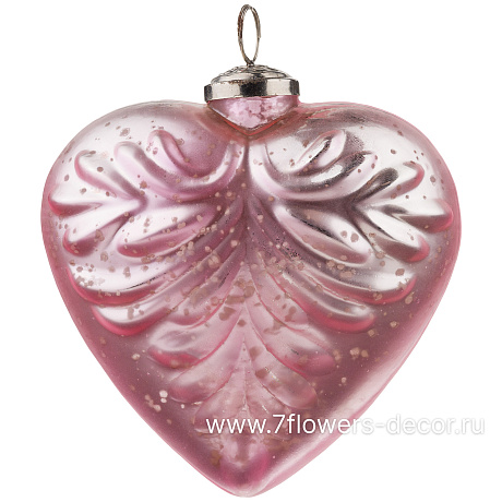 Елочная игрушка Сердце (стекло), H12 см - фото 1
