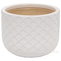 Кашпо Nobilis Marco "White Relief Jar" (керамика), D17хH12,5 см - фото 1