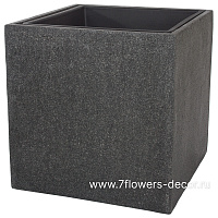 Кашпо Nobilis Marco "Rock2-grey Cube" (полистоун), 40х40хH40 см, с тех.горшком - фото 1
