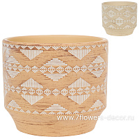 Кашпо "Узоры" (керамика), D12xH10 см - фото 1