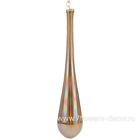 Елочная игрушка Сосулька (стекло), D5xH24 см - фото 1