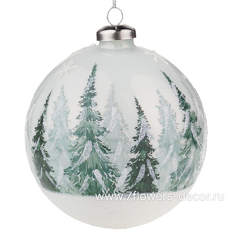 Елочная игрушка Шар (стекло), D10 см - фото 1