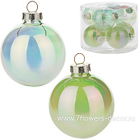 Елочная игрушка "Шар" (стекло), D6 см, набор (8 шт) - фото 1