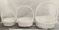 Корзина плетеная (ива), 30x25xH11 см - 19x15xH9 см, набор (3 шт)