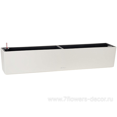 Кашпо Lechuza Balconera Color 100 Complete white (пластик), 100x19xH19 см - фото 1