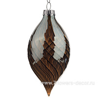 Елочная игрушка "Олива" (стекло), D6xH13 см - фото 1