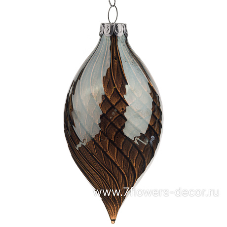 Елочная игрушка Олива (стекло), D6xH13 см - фото 1