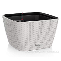 Кашпо Lechuza "Bacino Cottage Complete light grey" (пластик), 30x30xH18 см - фото 1