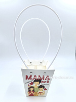 Сумка подарочная "Супер Мама" (картон), 12x8xH12,5 см, набор (10 шт), с ламинацией - фото 1